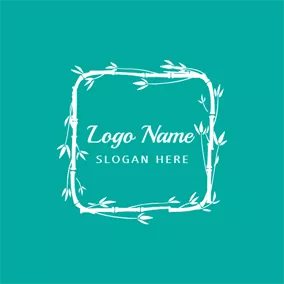Bamboo Logo Beauty White Bamboo Frame logo design
