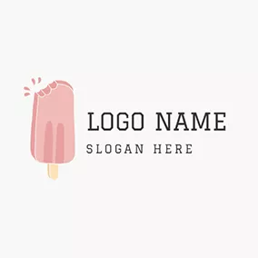 Summer Logo Beige and Pink Ice Cream logo design