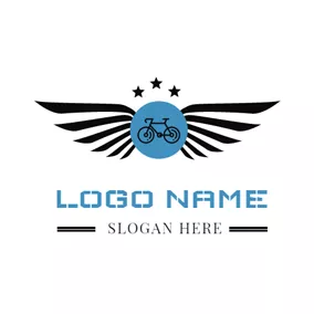 Club Logo Bicycle and Black Wing logo design