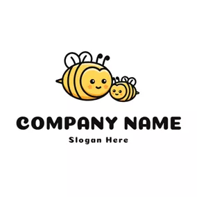 Wasp Logo Big Bee and Little Bee logo design