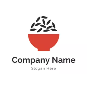 Rice Logo Big Bowl and Black Rice logo design