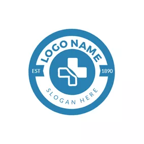 Medical & Pharmaceutical Logo Big Circle and Blue Cross logo design