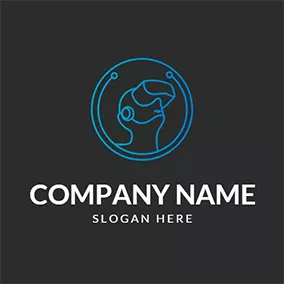 VR Logo Big Circle and Vr Glasses logo design