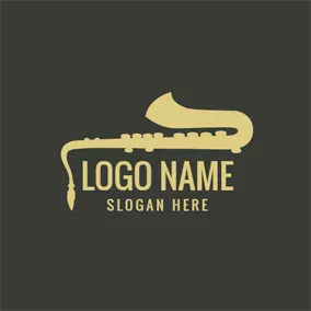 Art - Big Golden Saxophone logo design