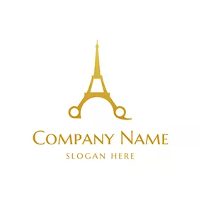 Fashion & Beauty Logo Big Golden Scissor logo design