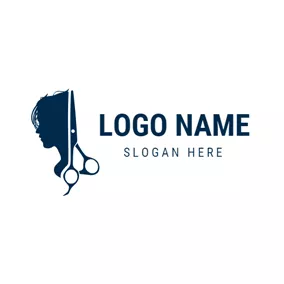 Hair Stylist Logo Big Scissor and Beautiful Mode logo design