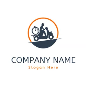 Lieferung Logo Biker and Scooter Icon logo design