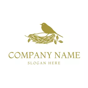 Animal & Pet Logo Bird and Bird Nest logo design
