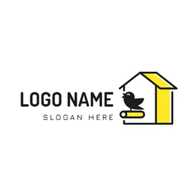 Bird Nest Logo Bird and Yellow Bird Nest logo design