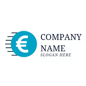 Finance & Insurance Logo Black and Blue Euro logo design