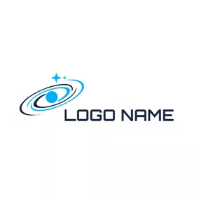 Emblem Logo Black and Blue Galaxy logo design
