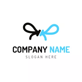 Fashion & Beauty Logo Black and Blue Shoelace logo design