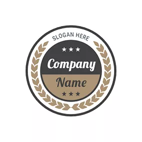 Logótipo De Carimbo Black and Brown Circle Stamp With Branch logo design