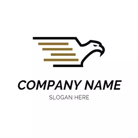 Transportation Logo Black and Brown Fly Bird logo design
