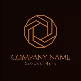 銀行Logo Black and Golden Ring logo design