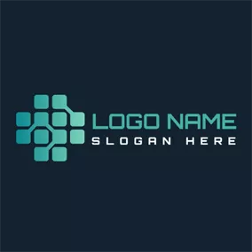 Telecom Logo Black and Green Framework logo design