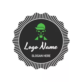 Rap Logo Black and Green Skull logo design