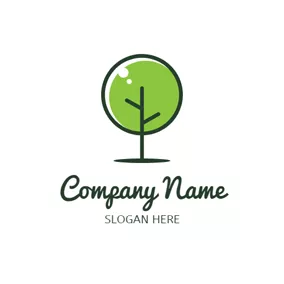 Emblem Logo Black and Green Tree logo design