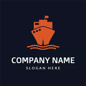 Transportation Logo Black and Orange Sailboat logo design