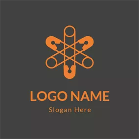 Non-profit Logo Black and Orange Twining Pin logo design