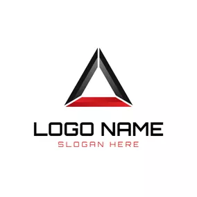 Metal Logo Black and Red Delta Symbol logo design
