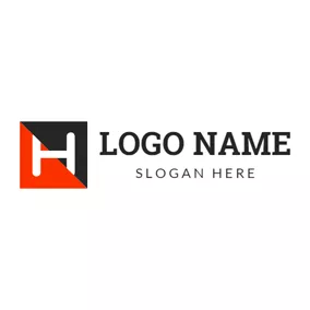 Letter Logo Black and Red Letter H logo design