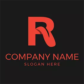 Emblem Logo Black and Red Letter R logo design
