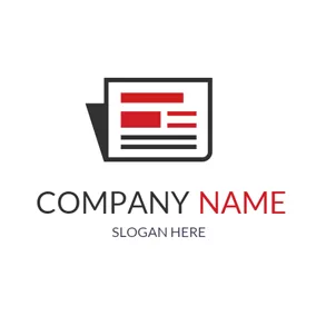 Printing Logo Black and Red Newspaper logo design