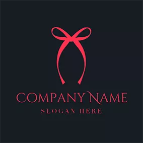 ブティックロゴ Black and Red Silk Ribbon logo design