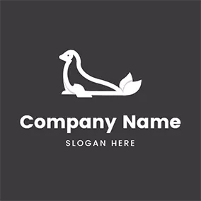 Seal Logo Black and White Abstract Seal logo design