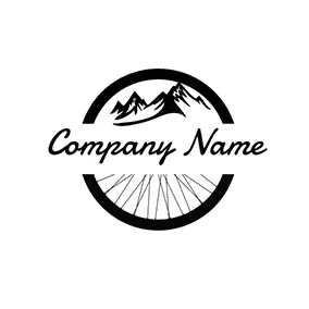 Tire Logo Black and White Bike Wheel logo design
