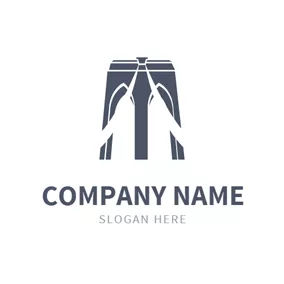 Brücke Logo Black and White Bridge logo design