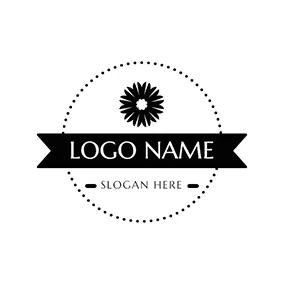 Dot Logo Black and White Carnation Icon logo design