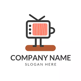 Children & Childcare Logo Black and White Cartoon Robot logo design