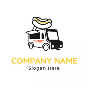 Restaurant Logo Black and White Dining Car logo design