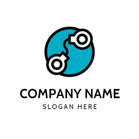 Attorney & Law Logo Black and White Handcuff logo design