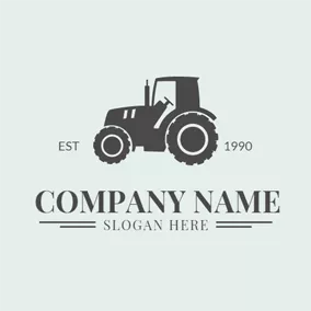 Agriculture Logo Black and White Harvester logo design