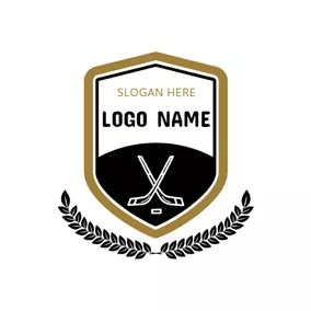 Club Logo Black and White Hockey Badge logo design