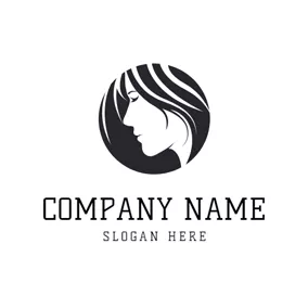 Lady Logo Black and White Lady and Bingle logo design