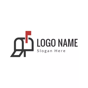 Mail Logo Black and White Letter Box logo design
