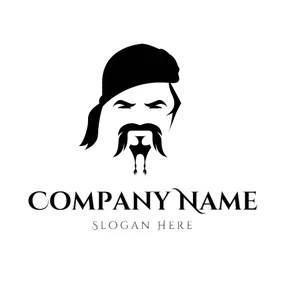 Logótipo Piratas Black and White Pirates logo design