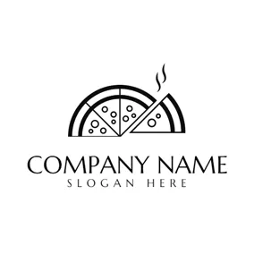 Pizza Logo Black and White Pizza logo design