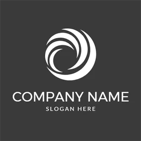 Abstract Logo Black and White Rotary Circle logo design