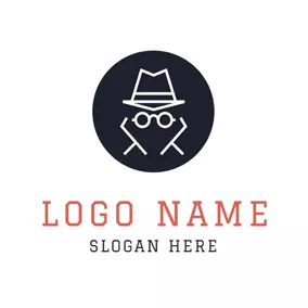 Attorney & Law Logo Black and White Round Detective logo design