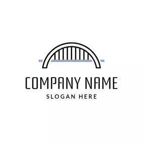 Brücke Logo Black and White Simple Bridge logo design