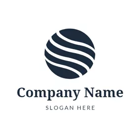 Sphere Logo Black and White Simple Sphere logo design