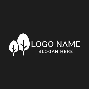 Forest Logo Black and White Tree logo design