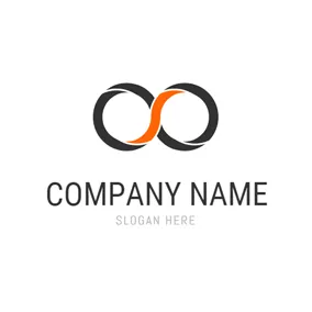 Unendlich Logo Black and Yellow Infinity logo design