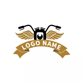 Motorcycle Logo Black and Yellow Motorcycle logo design