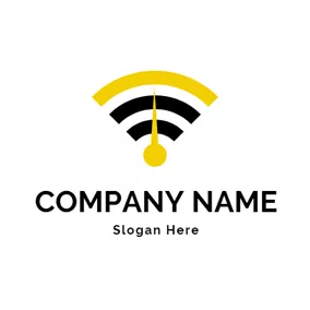 Science & Technology Logo Black and Yellow Wifi logo design